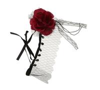 minkissy Gothic Headband Floral Design Cosplay Hairband for Halloween Parties Elegant Gauze Accessory for Costume Events Lightweight and Comfortable Festival Wear