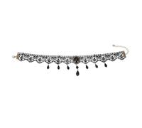 minkissy Gothic Lace Choker Necklace for Women Multi-Layer Crystal and Lace Collar Vintage Neck Jewelry for Parties and Casual Wear
