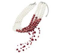 minkissy Gothic Layered Pearl Necklace for Women Dainty Retro Style Neck Chain Jewelry with Tassel Accent Suitable for Halloween Party and Daily Wear