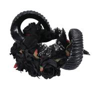 minkissy Gothic Rose Horn Headband Halloween Hair Accessory Simulation Devil Horns Headpiece Comfortable Party Costume Ornament for Women