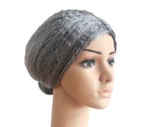 minkissy Grandma Wig for Women Old Lady Bun Hairstyle Granny Wig Reusable Comfortable Mrs Santa for Halloween Christmas Cosplay Party Accessory