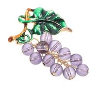 minkissy Grape Cluster Brooch with Beaded Detail, Purple Alloy and Crystal Fruit Lapel Pin Featuring Secure Clasp and Versatile Accessory for Dress or Casual Wear