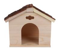 minkissy Guinea Pig Cabin Wooden Hideout House for Small Pets Squirrel Log Cabin Hut Shelter Suitable for Guinea Pigs and Chinchillas Brown Wood Habitat