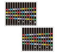 minkissy Guitar Note Stickers 4Pcs Practical PVC Scale Decals Fingerboard Guide for Beginners Enhance Practicing Efficiency and Learn Musical Scales Easily