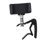 minkissy Guitar Phone Holder Clamp with Capo and Music Notation Clip for Acoustic Electric Bass Ukulele Stable Nonslip Mount for Practice and Video Recording
