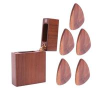 minkissy Guitar Pick Holder Organizer Box Walnut Wood Guitar Pick Display Case Portable Storage for Musicians Sturdy and Elegant