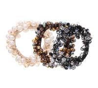 minkissy Hair Ties for 3pcs Crystal Ponytail Holders Elastic Hair Rings Decorative Women's Use