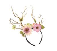 minkissy Halloween Antler Headband Sunflower Hoop Fashionable Party Headdress for Women Carnival Props