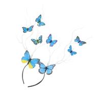 minkissy Halloween Antler Headband with Blue Butterfly Lightweight Hair Accessory for Women Party Cosplay Costume and Family Gatherings