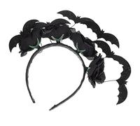 minkissy Halloween Bat Headband with Flower Decoration Secure Fit Costume Hair Hoop for Women and Festive Party Accessory for Halloween Christmas Masquerade and Holiday Celebrations