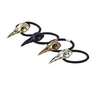 Minkissy Halloween crow skull Hair Bands, 4pcs Crows Skull Raven Elastic Hair Band Punk Holloween Hair Rings Hair Ties for Festival Party
