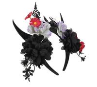 minkissy Halloween Devil Horns Headband Reusable Demon Hair Band with Flower Design Comfortable and Durable Costume Accessory for Women Parties Masquerade and Carnival Events