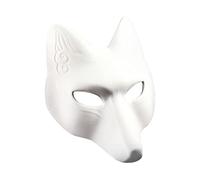 minkissy Halloween DIY Fox Mask Blank Paintable Animal for Adults Eco Friendly Craft Face Mask for Halloween Party Cosplay and Art Class Creativity