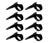 Minkissy Halloween Finger Claws Rings Nail Costume Finger Claw Nails Gothic Punk Nails for Cosplay Party 8 Pieces Black
