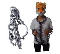 minkissy Halloween Prisoner Costume Prop Upper Body Plastic Iron Chain for Party Role Play Durable Lightweight Pretend Play Accessory