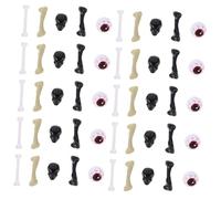 minkissy Halloween Realistic Eyeballs and Skeleton Bone Display with Hollow Skulls and Details for Party Decorations and Spooky Home Table Accents
