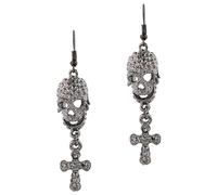 minkissy Halloween Skull Dangle Earrings for Women Lightweight Metal Gothic Skeleton Pendant Jewelry Costume Accessory for Parties and Masquerades Comfortable and Stylish