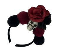 minkissy Halloween Skull Hair Band Roses Gothic Floral Cosplay Headband for Parties Comfortable and Unique Halloween Accessory