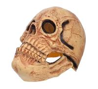minkissy Halloween Skull Mask with Movable Jaw Full Head Skeleton for Costume Parties Breathable Creepy Bone Face Cover for Horror Cosplay and Day Dead Celebrations