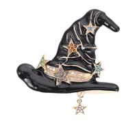 minkissy Halloween Witch Hat Rhinestone Brooch Pin for Costumes Sweaters Scarves Backpacks Durable Alloy Jewelry Accessory for Men and Women Shimmering Design for Parties