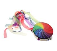 minkissy Handheld Tambourine with Ribbons for Adults Percussion Musical Instrument for Dance Performances Elegant Stage Prop for Rehearsals Gatherings