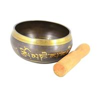 minkissy Handmade Copper and Wood Buddha Sound Bowl Set with Mallet for Meditation and Specially Designed Room, Authentic Singing Bowl for Buddhists and Yoga Practice