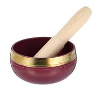 minkissy Handmade Copper Singing Bowl with Wooden Stick for Yoga and Meditation Purple Sound Bowl for Deep Meditation and Creative Thinking and Home Decoration