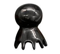 minkissy Handmade Natural Yak Horn Hair Comb Black Scalp Massager with Fine Teeth for Relaxation and Healthy Hair Care Oriental Head Massaging Tool for Salon and Home Use