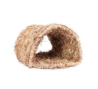 minkissy Handwoven Straw Rabbit Tunnel Nest 22cm×20cm×16cm Small Animal Playhouse Hideout for Bunny Exercise and Amusement