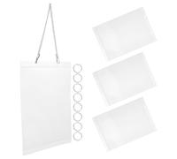 minkissy Hanging Price Display Pockets A5 4-Compartment Side-Insert Label Holders with Metal Chain for Retail Stores Merchandise Tags and Price Label Organization
