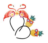 minkissy Hawaiian Flamingo Headbands Set 2pcs Pineapple Luau Party Accessory Hair Hoops for Women Men Boys and Girls