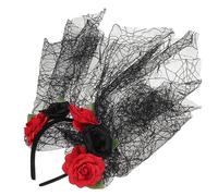 minkissy Headband Costume for Halloween Gothic Floral Rose Veil Carnival Hair Band