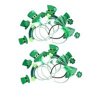 minkissy Headband Set 12 Pcs Patricks Day Party Decorations Boys and Girls Shamrock Headwear Patrick Headwear for Carnival Random Style