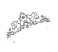minkissy Headband Workmanship, Lightweight with Girl Good Silver Tiara Elegant Rhinestone Vintage Style Accessories Bridal for Bride for Wedding, Banquet and Party