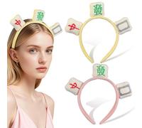 minkissy Headbands to Keep Hair Neat for Women Headband 2pcs Mahjong Design Plush Comfortable Face Wash and Makeup Creative and Lovely Hair Accessories for Daily Use