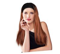 minkissy Heat Resistant Long Straight Synthetic Hair Wig with Adjustable Black Headband for Women Realistic Texture Tangle Resistant Comfortable Skin-friendly Fiber for Daily Wear Parties