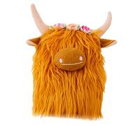 minkissy Highland Cow Stuffed Animal Plush Toy for Boys and Girls Realistic 12-inch Soft Cuddly Cow Doll Farm Toy for Boys and Girls