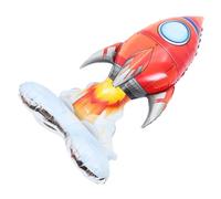minkissy Inflatable Rocket Balloon Space Theme Birthday Decoration for Boys Party with Tear-resistant Material and Visual Effect Photo Background Prop