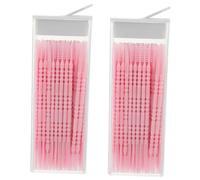 minkissy Interdental Brush Set of 120 Portable Dental Cleaners Medical Grade Wire for Daily Use and Travel Pink Color 60 Brushes Per Box