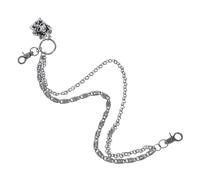 minkissy Intricate Skull Metal Pants Waist Chain Double Vintage Punk Trouser Chain Belt for Men Women Hip Hop Biker Jeans Accessory Halloween Gothic Style