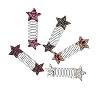 minkissy Invisible Hair Clips 5Pcs Star Hair Combs Slides for Women Plastic No-Mark Styling Accessories for Bangs Updos Work Special Occasions