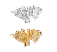 minkissy Irregular Metal Hair Barrettes with Excellent Workmanship Alloy Material 2Pcs for Women and Children Fit for Most Head Shapes, Family Hair Decorations