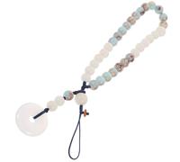 minkissy Jade Short Chain Phone Lanyard with Detachable Chinese Style Jade Stone Pendant Anti-lost Phone Hanging Rope and Daily Use