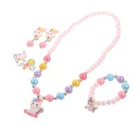 minkissy Jewelry Set for Necklace Bracelet Earring Kit with Resin Unicorn Charm Durable Fashion Accessories for Parties Daily Wear and Gifts