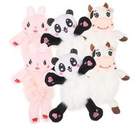 minkissy Kawaii Plush Animal Hair Ties for Girls 6 Pack Women's Hair Scrunchies Furry Elastic Ponytail Holders Cute Cartoon Hair Tie Sets