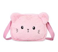 minkissy Kawaii Plush Crossbody Bag Furry Shoulder Pouch Cute Phone and Change Storage Bag for Girls Women Fall Winter Pink