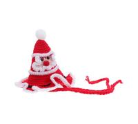 minkissy Knitted Red Dog Christmas Hat for Cats and Dogs with Pompom, Comfortable Yarn Material, Festive Atmosphere Enhancer, Easy to Put, for Birthdays and Family Reunions