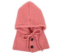 minkissy Knitted Warm Hat with One Piece Scarf for Women Polyester Winter Cap Soft Cozy Ear Protection Beanie for Outdoor Cold Weather Stylish and Comfortable Winter Accessories Pink