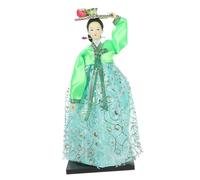 minkissy Korean Style Hanbok Doll Traditional Cloth Figurine Ornament Desktop Decor Collectible Handcrafted with Bright Colors and Compact Design for Home and Office Display Random Color
