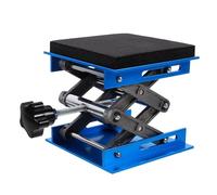 minkissy Lab Jack Stand Table Lift with Shock-absorbing Sponge, 10x10cm Aluminum Oxide Platform, Non-slip Laboratory Scissor Lift Support for Precise Lifting and Industrial Lab Use